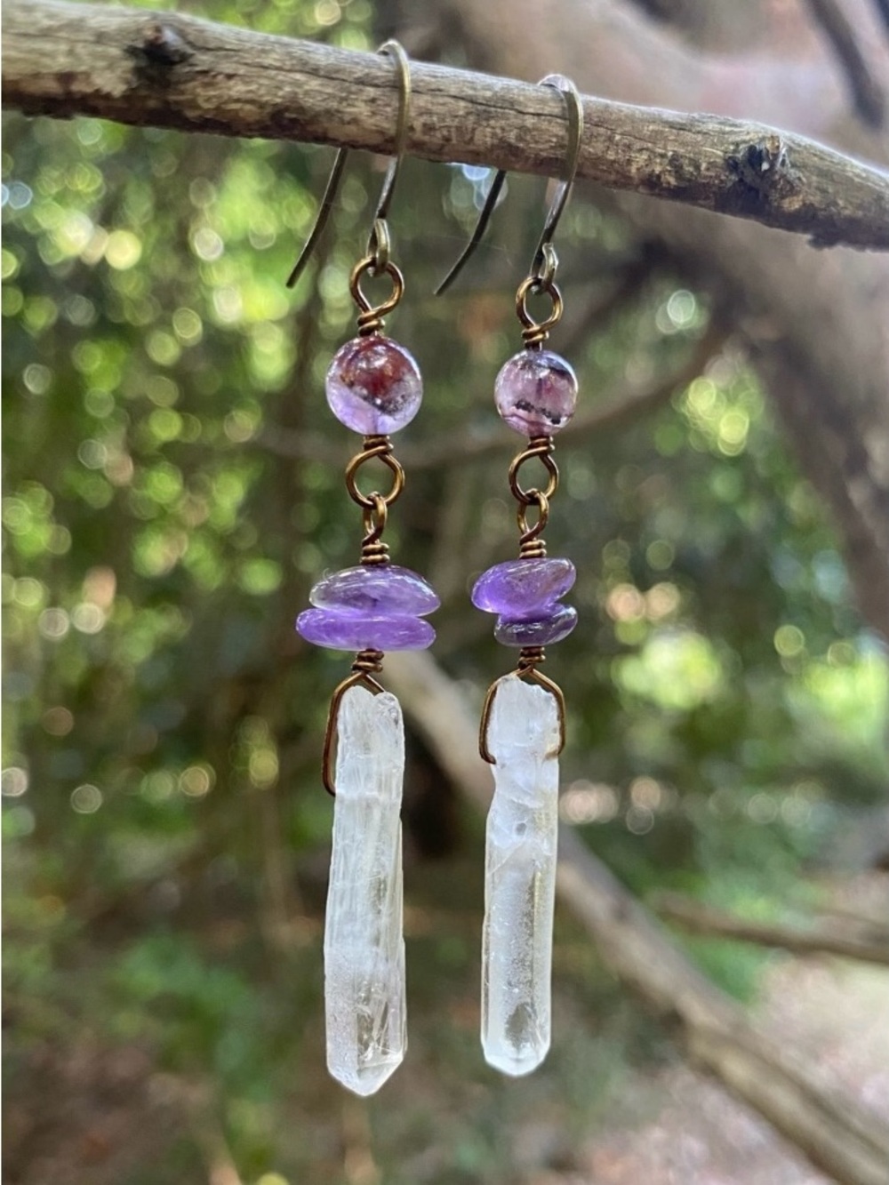 Clear Quartz Dangle Earrings